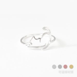 〖 慵懶貓咪 〗伸懶腰貓咪925純銀戒指
