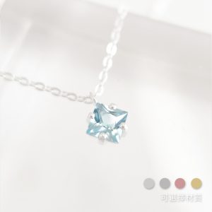 〖 粼海 〗方形托帕石925純銀項鍊