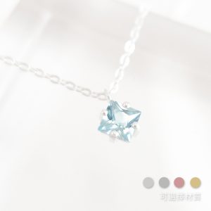 〖 粼海 〗方形托帕石925純銀項鍊