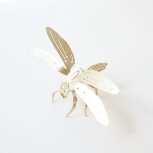 蜻蜓 - 黃銅昆蟲玻璃瓶擺設