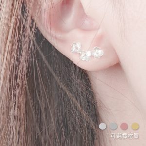 〖 花見 〗勿忘草小花束925純銀耳環